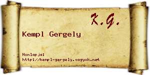 Kempl Gergely névjegykártya